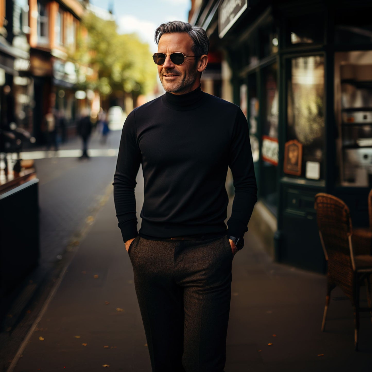 Polo Neck Jumper by Knithouse Black