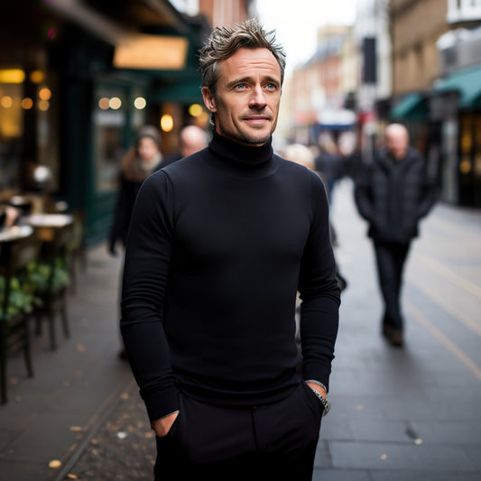 Polo Neck Jumper by Knithouse Black