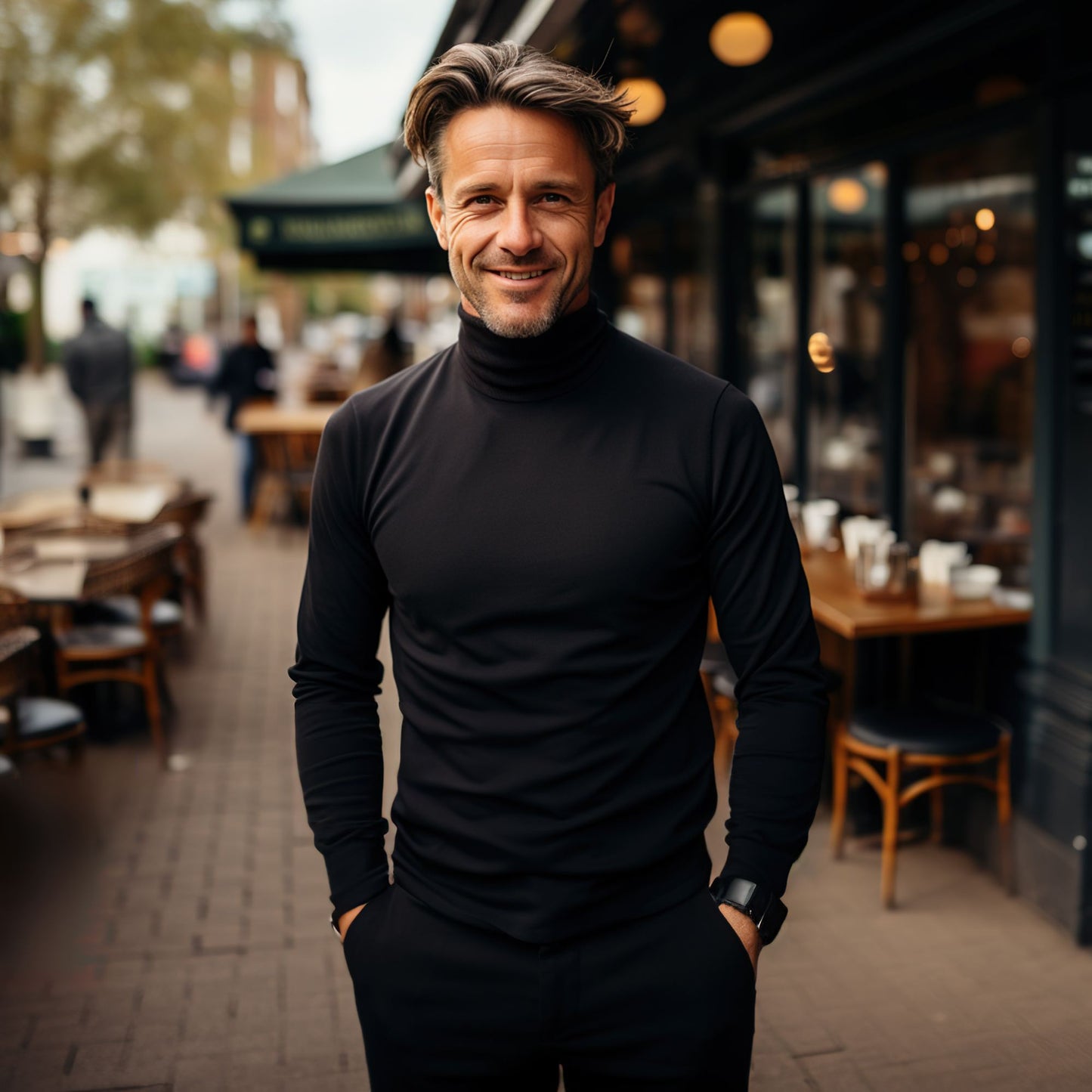 Polo Neck Jumper by Knithouse Black
