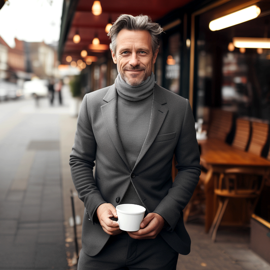 Polo Neck Jumper by Knithouse Gun Grey