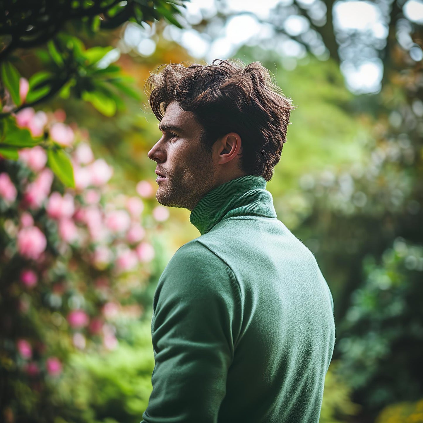 Polo Neck Jumper by Knithouse Green