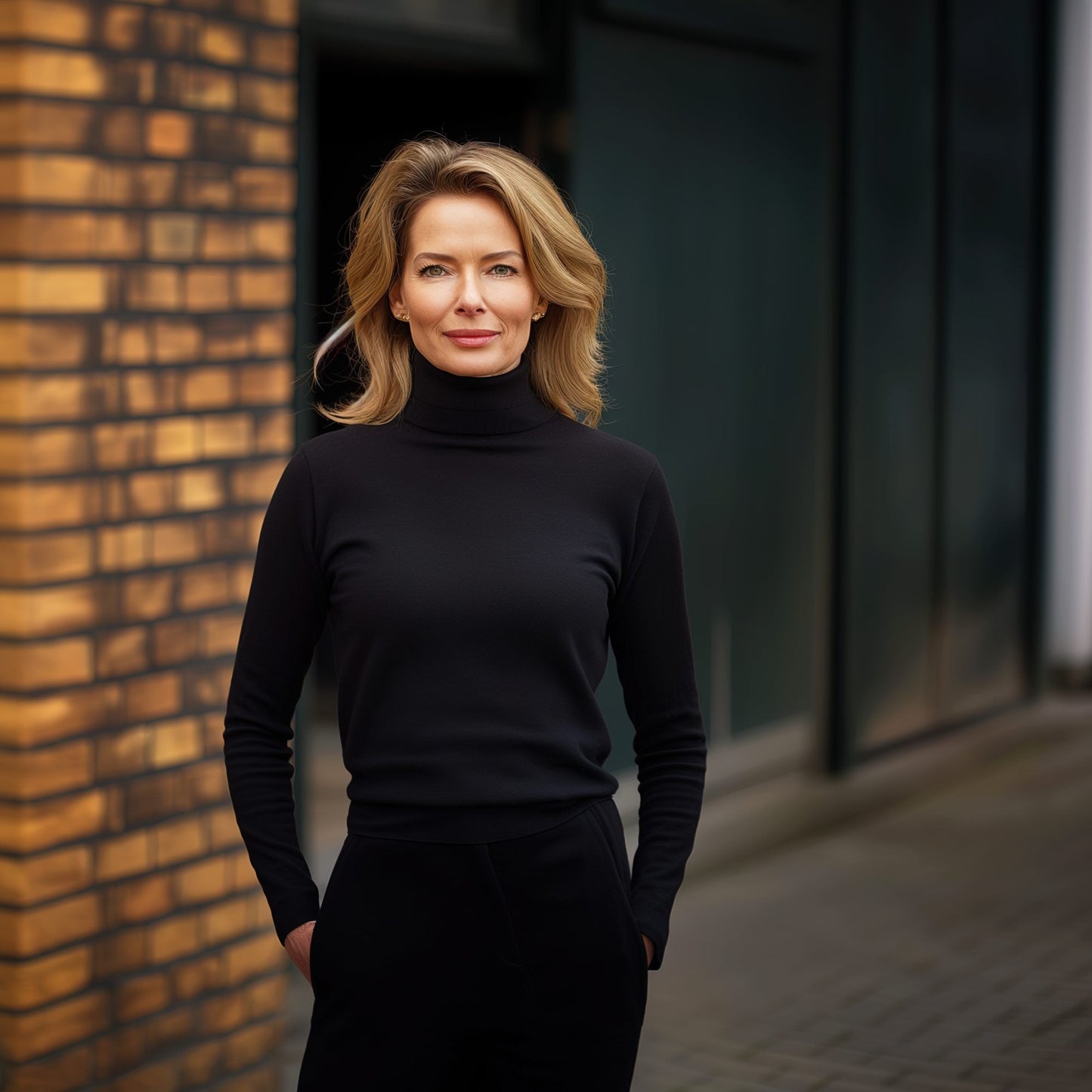 Polo Neck Jumper by Knithouse Caramel WM