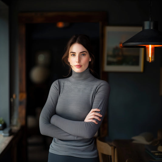 Polo Neck Jumper by Knithouse Gun Grey WM