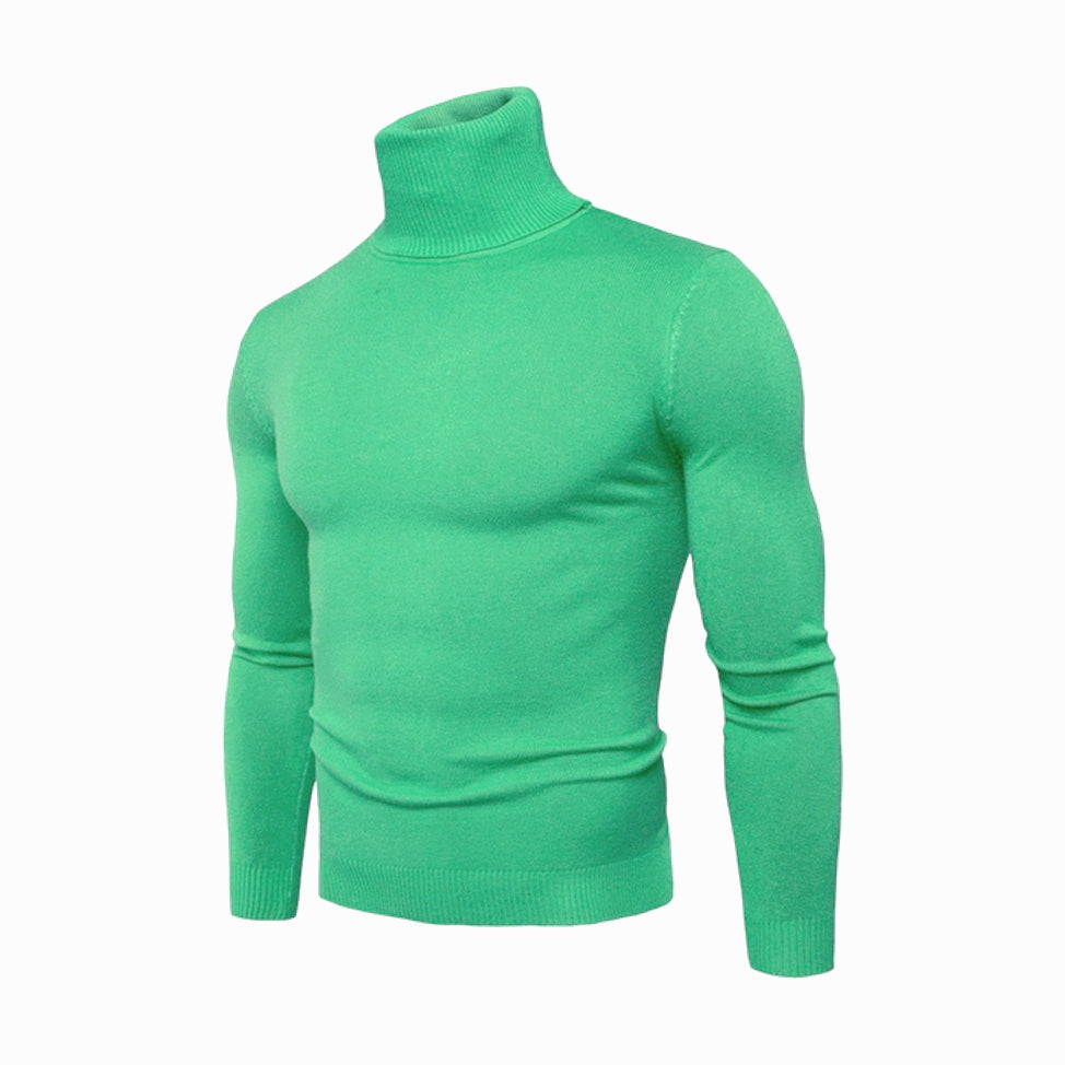 Polo Neck Jumper by Knithouse Green