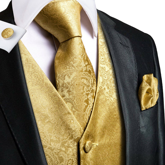 Designer Floral Waistcoat Buy 1 Get 1 Free Random Design in Your Size Silky Novelty Champagne Paisley