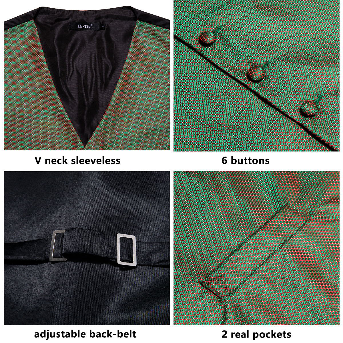 Designer Geometric Waistcoat Silky Novelty Binary Scales