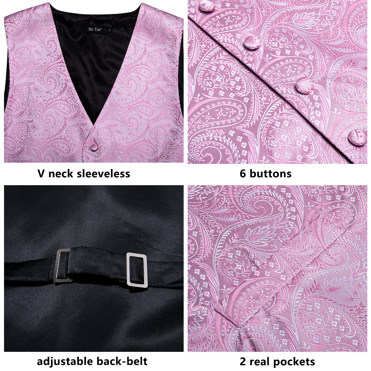 Designer Floral Waistcoat Silky Novelty Lilac Spring