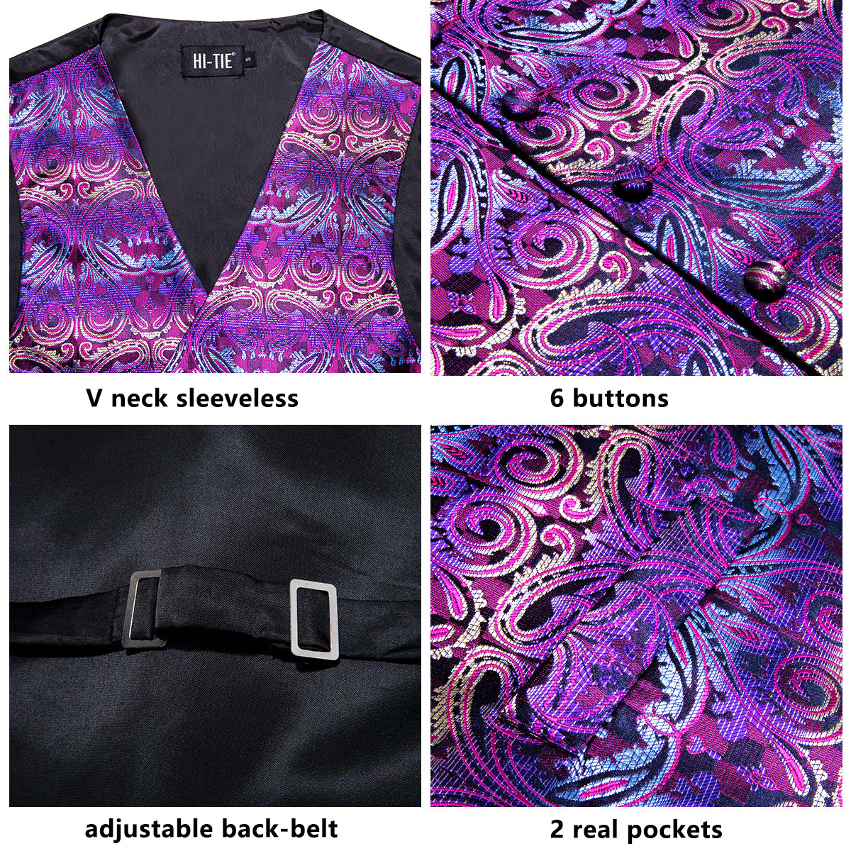 Designer Floral Waistcoat Silky Novelty Damask Neon