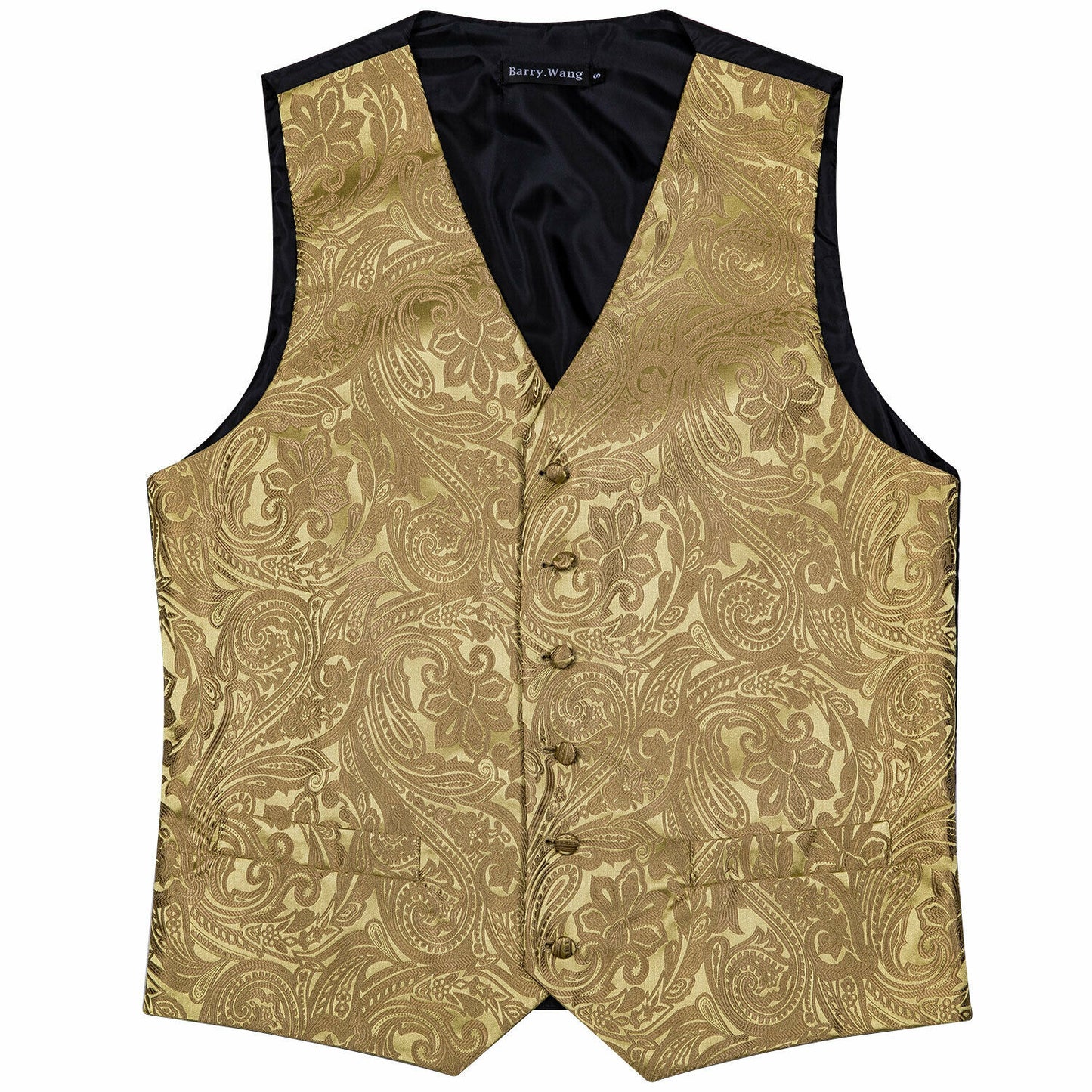 Designer Floral Waistcoat Silky Novelty Vest Golden Palace