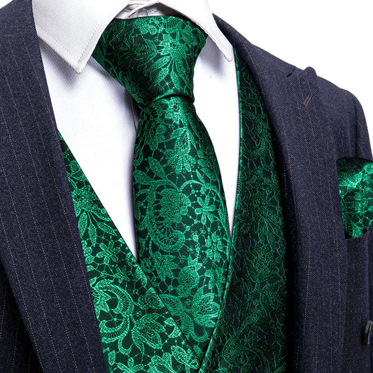 Men's Designer Waistcoat Buy 1 Get 1 Free Random Design in Your Size Vintage Vest Silky Set Tuxedo Gilet Daisy Greens