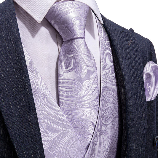 Designer Floral Waistcoat Buy 1 Get 1 Free Random Design in Your Size Silky Novelty Vest Damask Paisley Budhi Lilac
