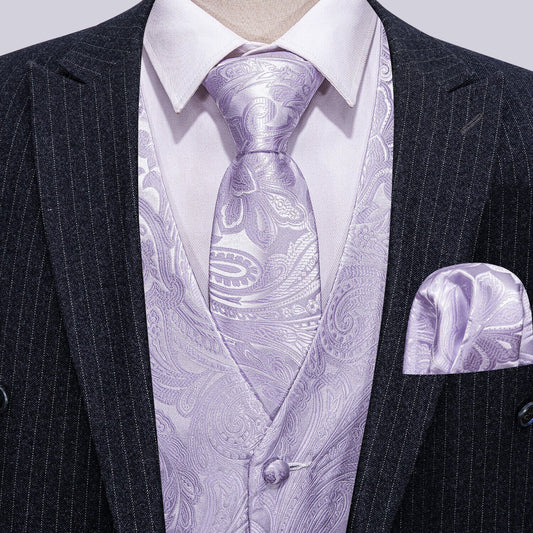 Designer Floral Waistcoat Buy 1 Get 1 Free Random Design in Your Size Silky Novelty Vest Damask Paisley Budhi Lilac