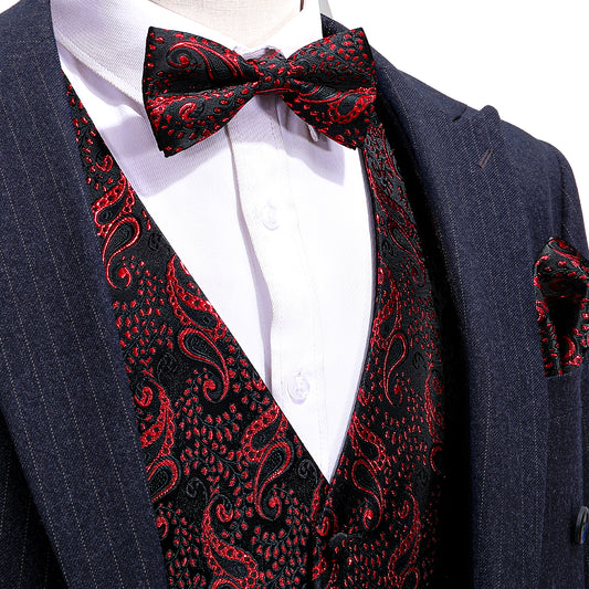 Men's Designer Waistcoat Buy 1 Get 1 Free Random Design in Your Size Vintage Vest Silky Set Tuxedo Gilet MP Burgundy