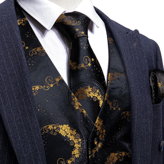 Men's Designer Waistcoat Buy 1 Get 1 Free Random Design in Your Size Vintage Vest Silky Set Tuxedo Gilet Golden Serpent
