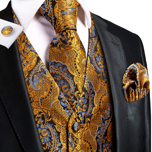 Men's Designer Waistcoat Buy 1 Get 1 Free Random Design in Your Size Vintage Vest Silky Set Tuxedo Gilet Royal Serpent