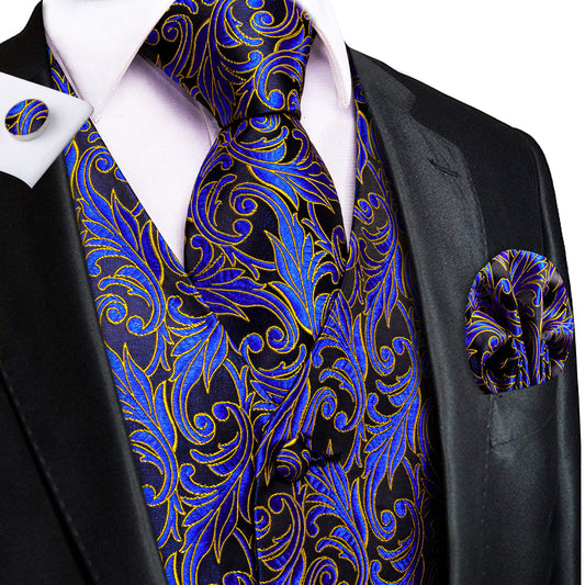 Men's Designer Waistcoat Buy 1 Get 1 Free Random Design in Your Size Vintage Vest Silky Set Tuxedo Gilet Flash Fern