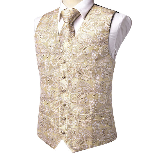 Designer Floral Waistcoat Buy 1 Get 1 Free Random Design in Your Size Silky Novelty Vest Galaxy Cream