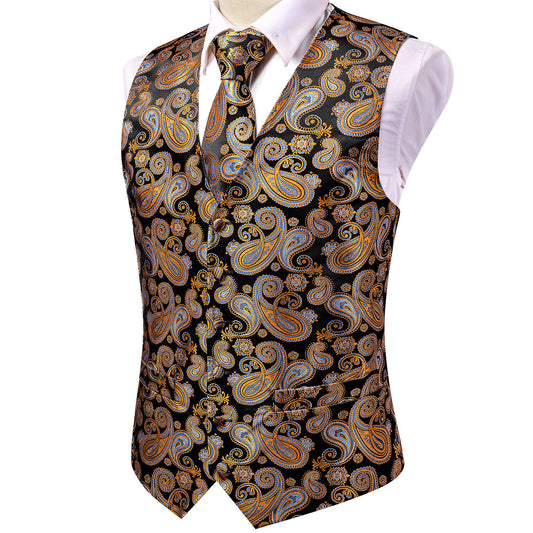 Designer Floral Waistcoat Buy 1 Get 1 Free Random Design in Your Size Silky Novelty Vest Golden Talks