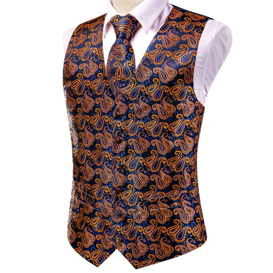 Designer Floral Waistcoat Buy 1 Get 1 Free Random Design in Your Size Silky Novelty Vest Golden Seeds