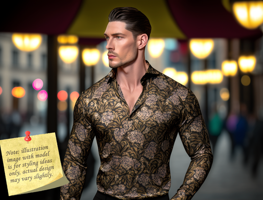 Novelty Silky Shirt Sale Buy 1 Get 1 Free Random Design in Your Size - Black Swirl