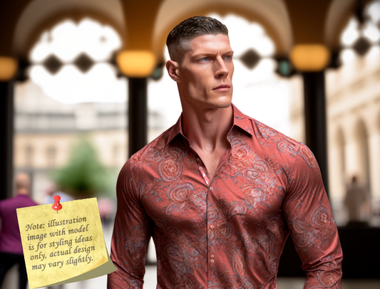 Novelty Silky Shirt Sale Buy 1 Get 1 Free Random Design in Your Size - Salmon Swirl