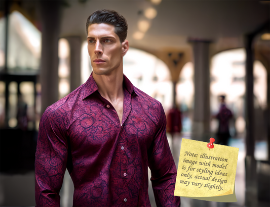 Novelty Silky Shirt Sale Buy 1 Get 1 Free Random Design in Your Size - Fushia Castle
