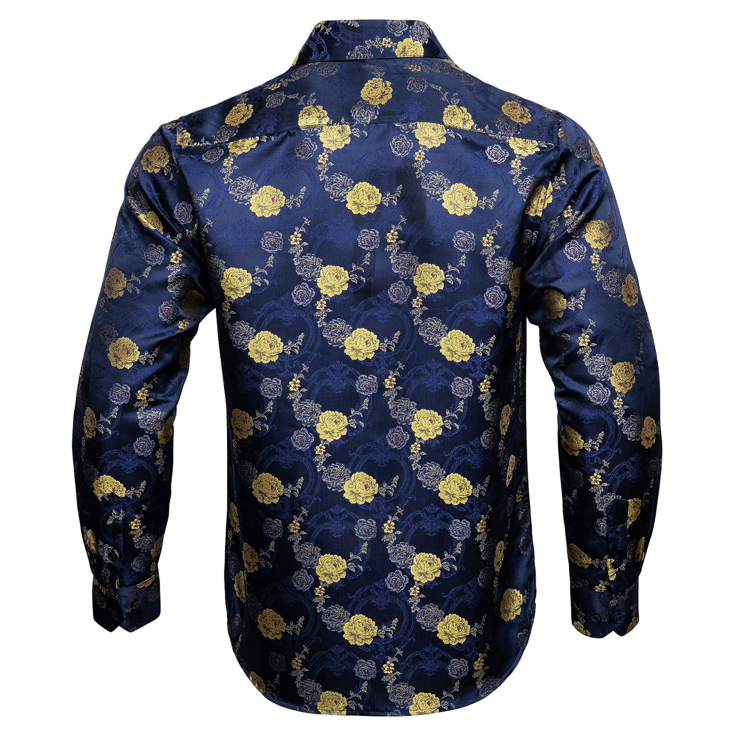 Novelty Silky Shirt - Navy Mirror