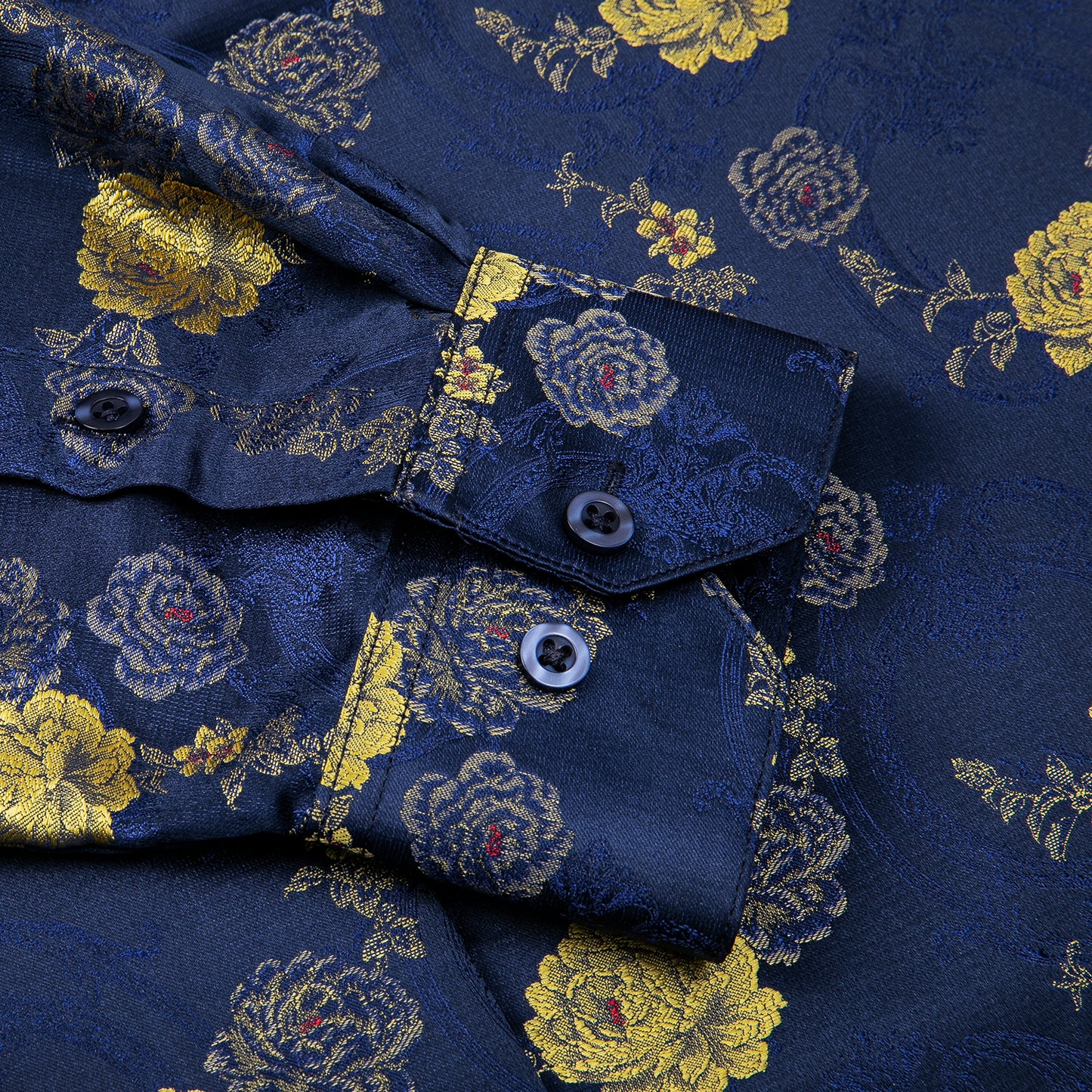Novelty Silky Shirt - Navy Mirror