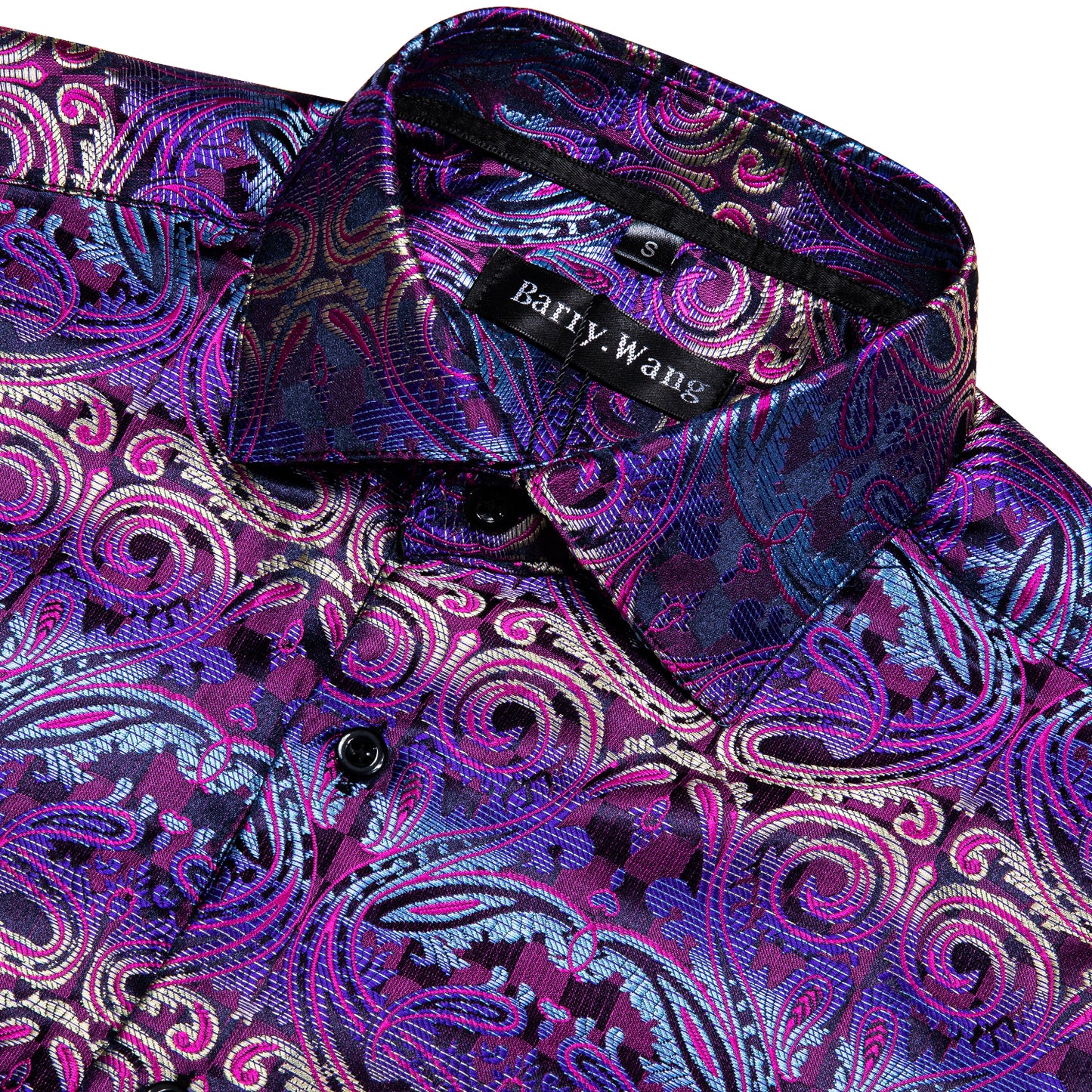 Novelty Silky Shirt - Purple Neon