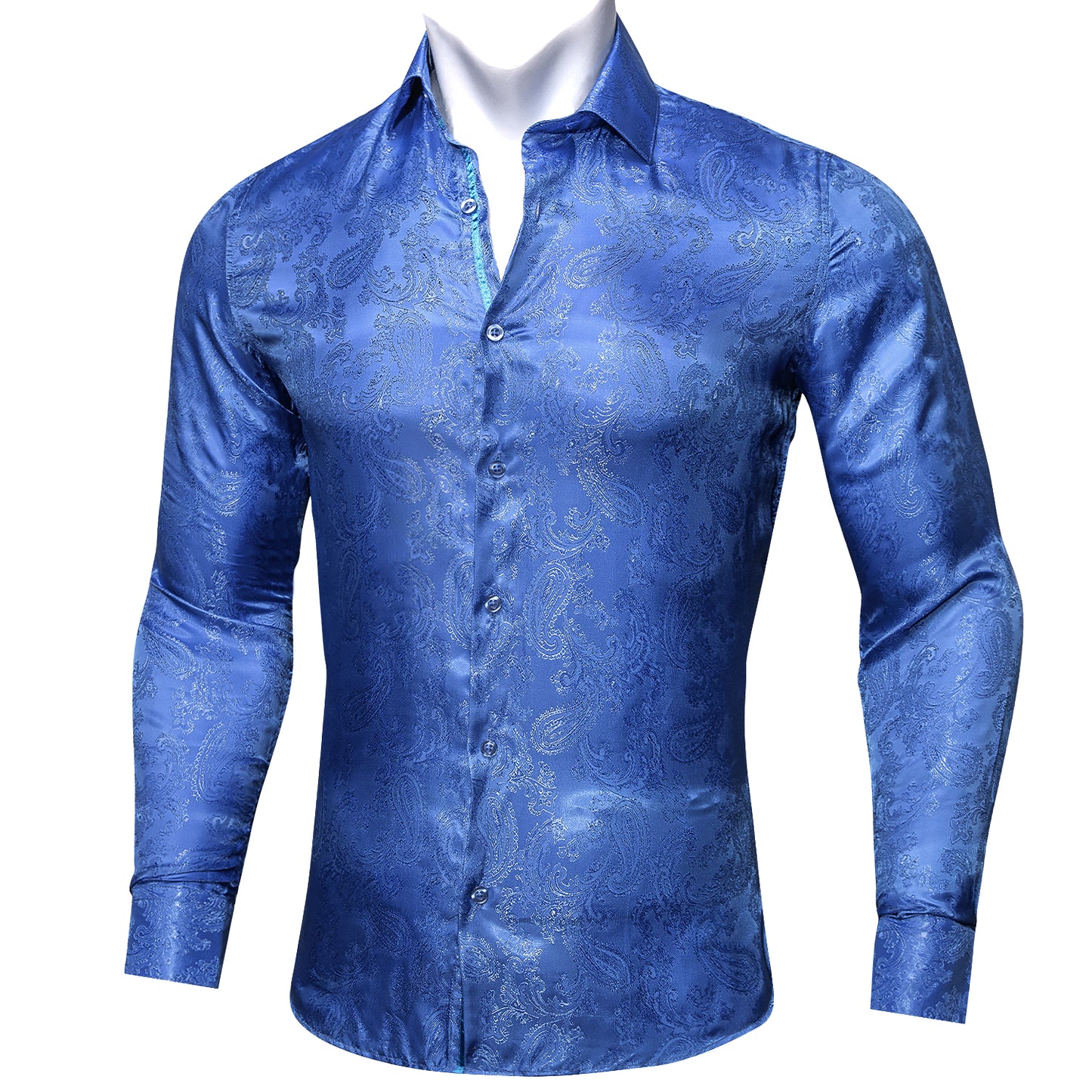 Novelty Silky Shirt - Lake Paisley