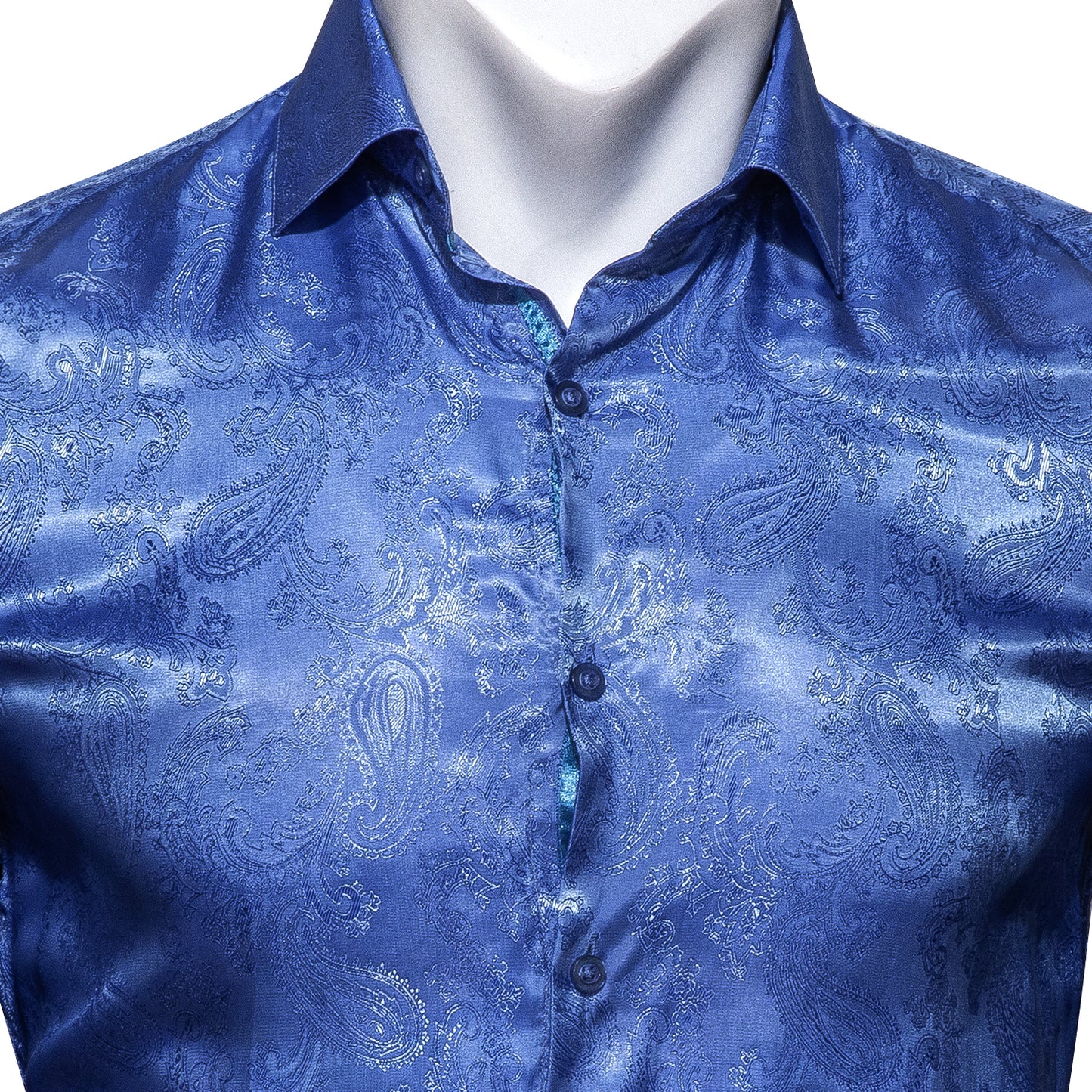 Novelty Silky Shirt - Lake Paisley