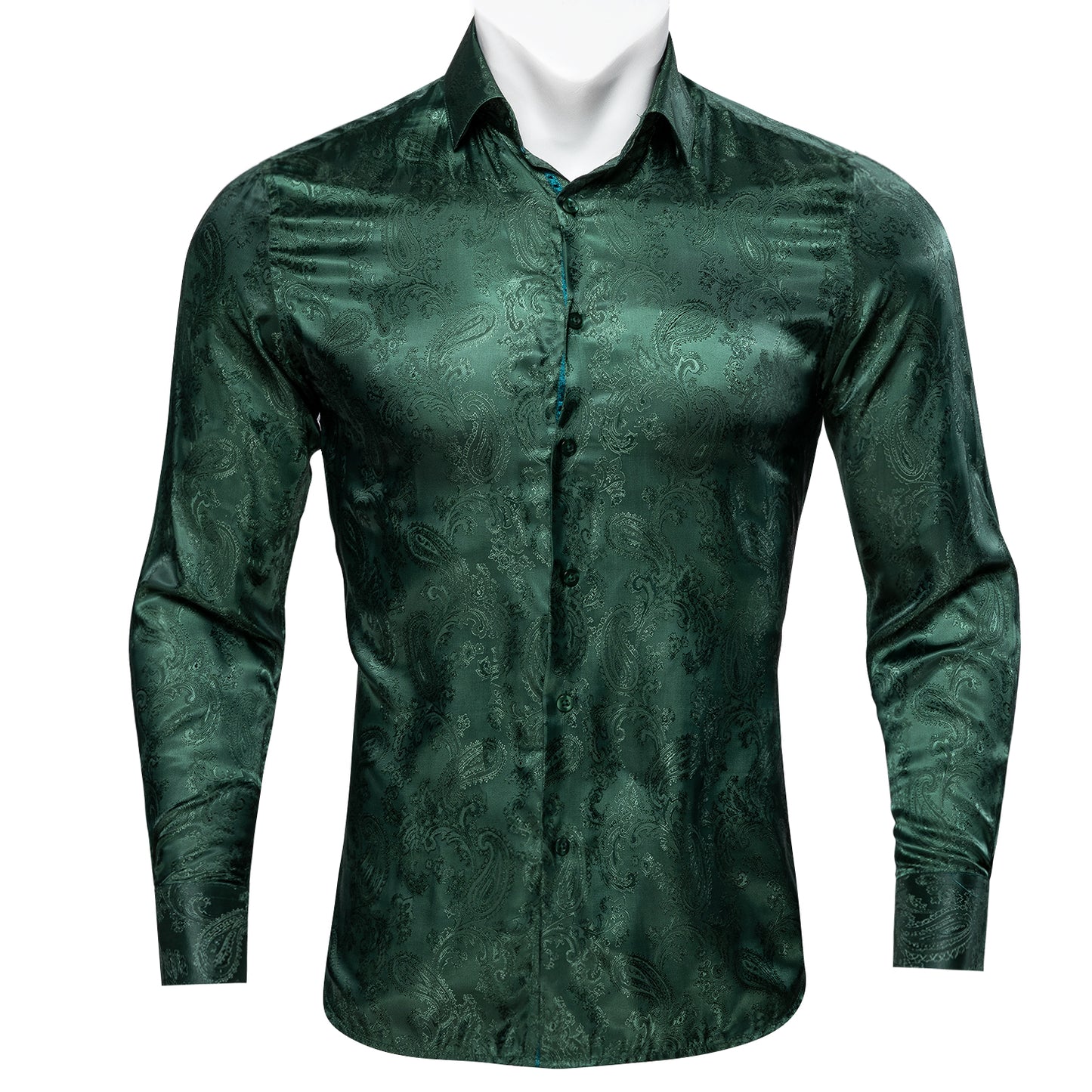 Novelty Silky Shirt - Fern Paisley