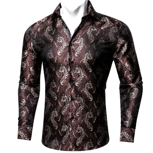 Novelty Silky Shirt Sale Buy 1 Get 1 Free Random Design in Your Size - Brown Seahorse