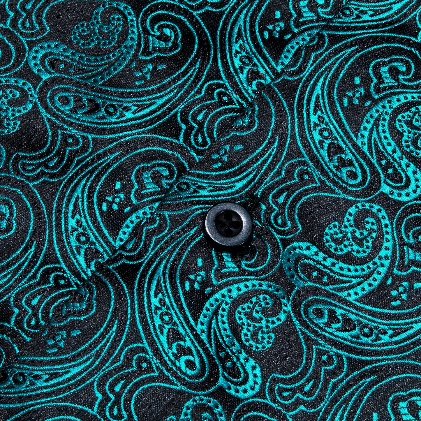 CY0096 Novelty Silky Shirt - Teal Cashew