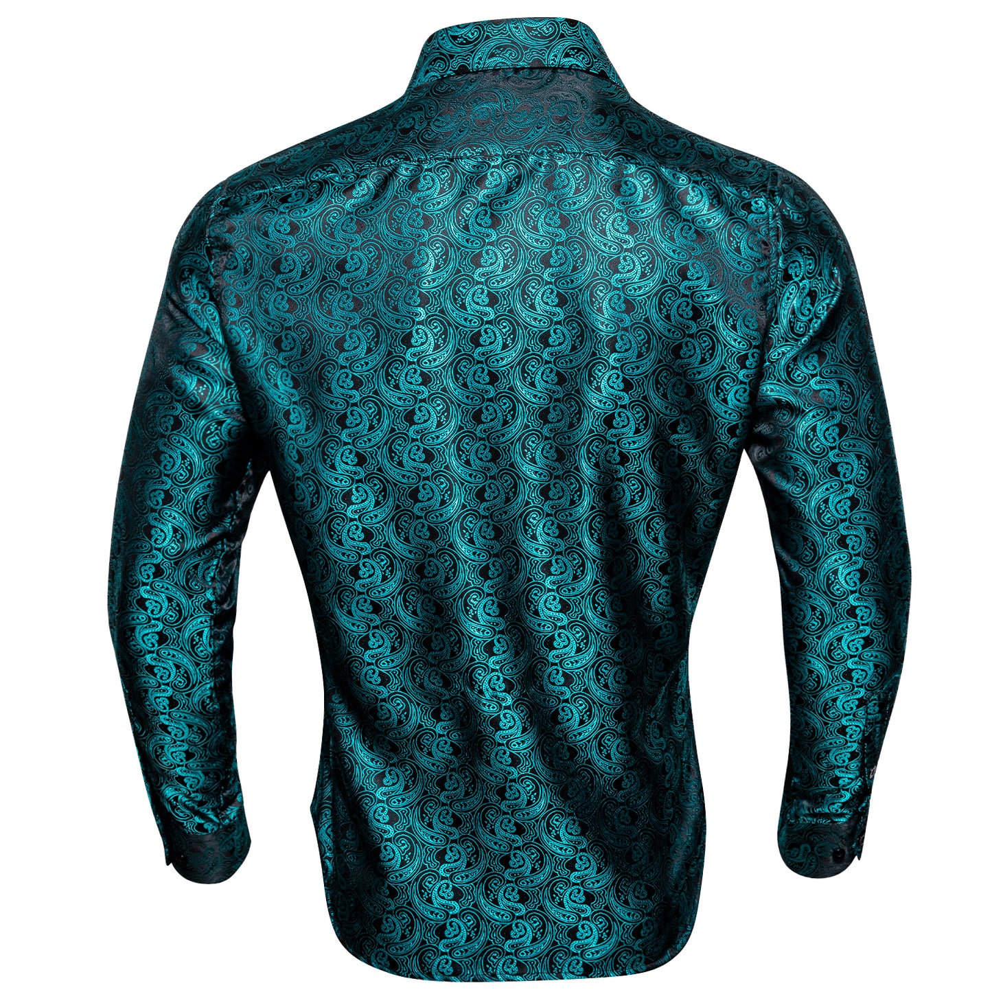 CY0096 Novelty Silky Shirt - Teal Cashew