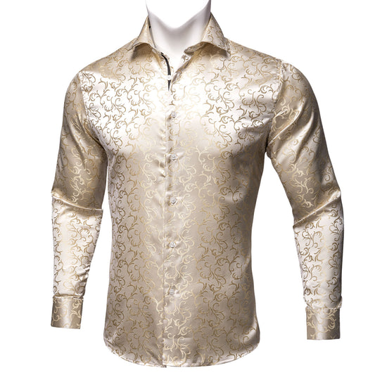 Novelty Silky Shirt Sale Buy 1 Get 1 Free Random Design in Your Size - Ivory Antler