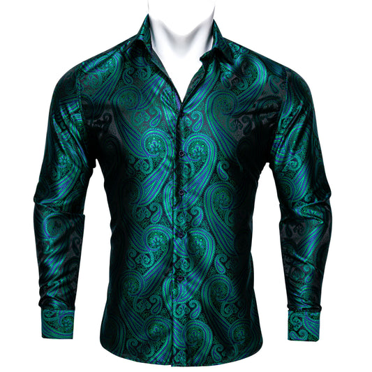 Novelty Silky Shirt Sale Buy 1 Get 1 Free Random Design in Your Size - Teal Wave