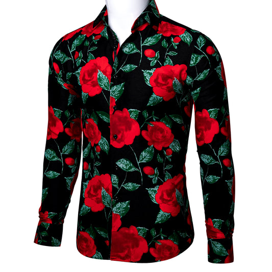 Novelty Printed Shirt Sale Buy 1 Get 1 Free Random Design in Your Size - Poppy Black