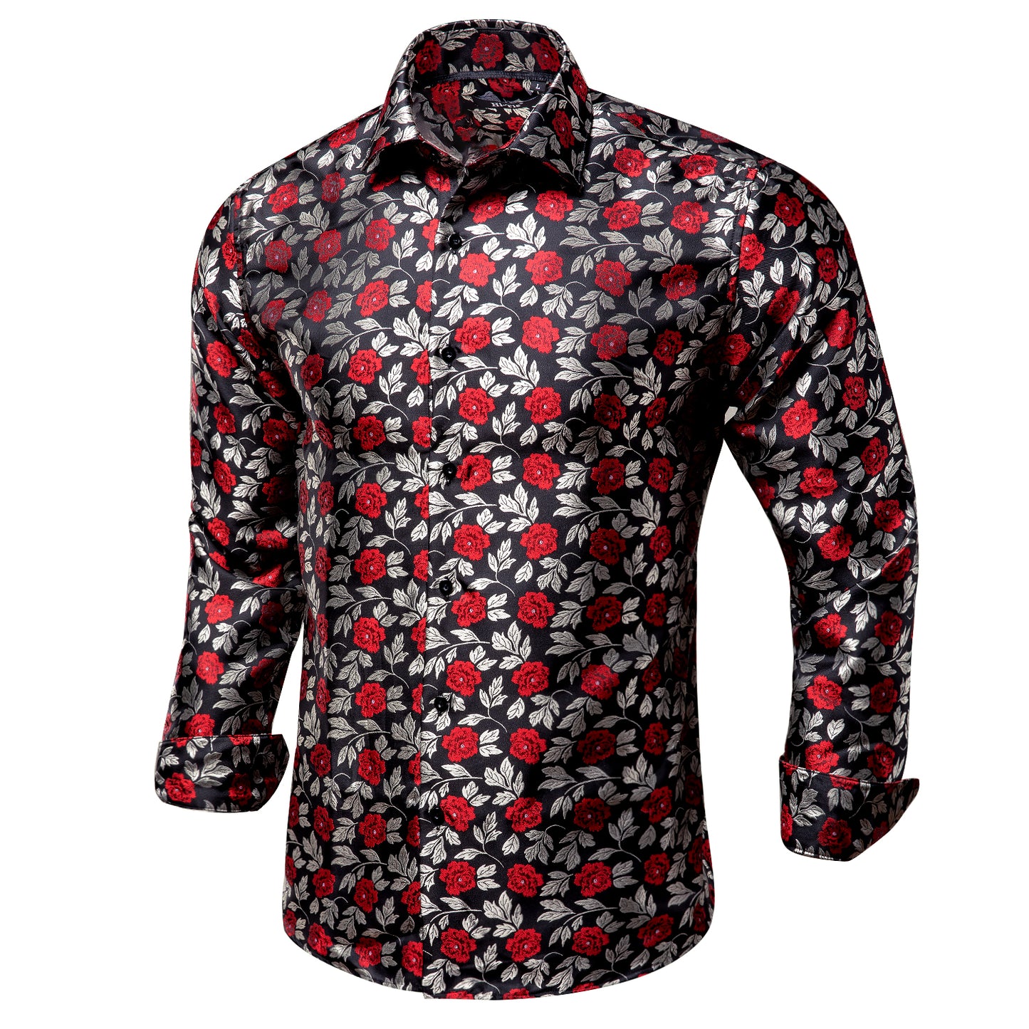 Novelty Silky Shirt - Red Marigold