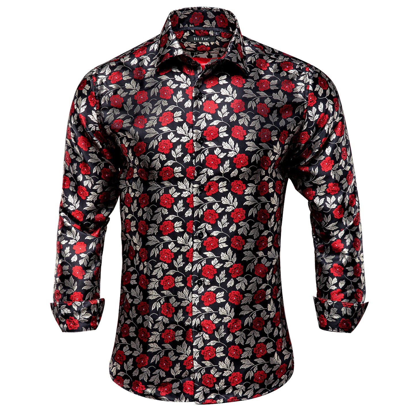 Novelty Silky Shirt - Red Marigold