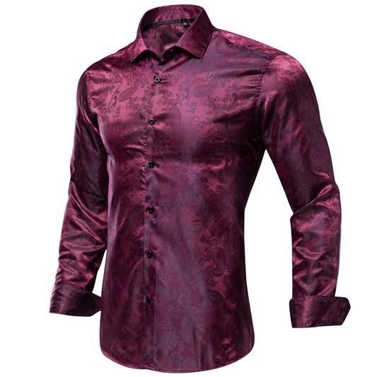 Novelty Silky Shirt Sale Buy 1 Get 1 Free Random Design in Your Size - Maroon Cashews