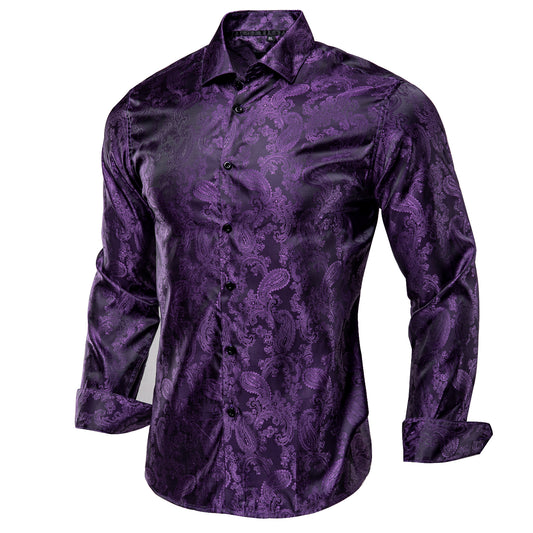 Novelty Silky Shirt Sale Buy 1 Get 1 Free Random Design in Your Size - Purple Cashews