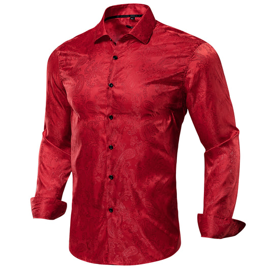 Novelty Silky Shirt Sale Buy 1 Get 1 Free Random Design in Your Size - Red Cashews
