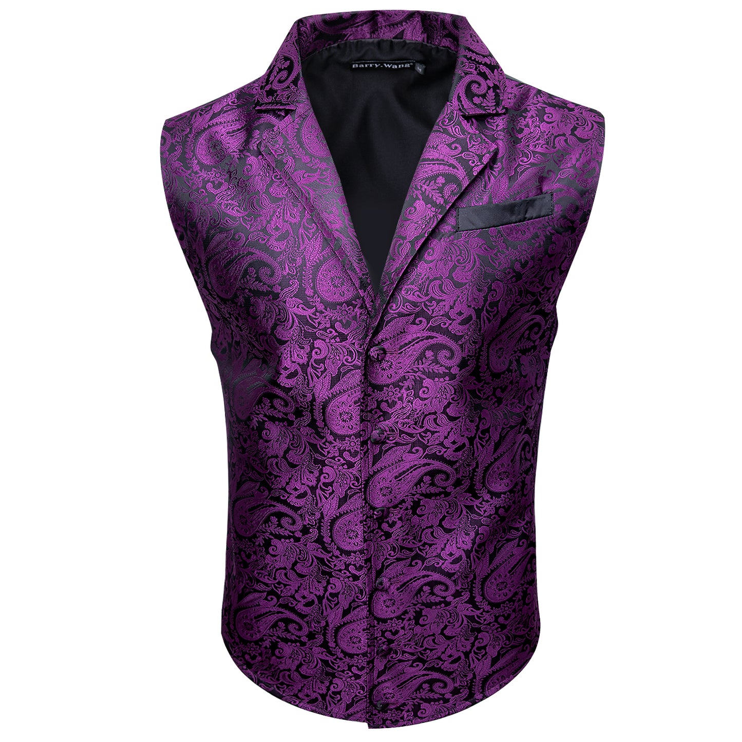 Victorian Waistcoat Steampunk Vintage Vest Silky Retro Paisley Purple