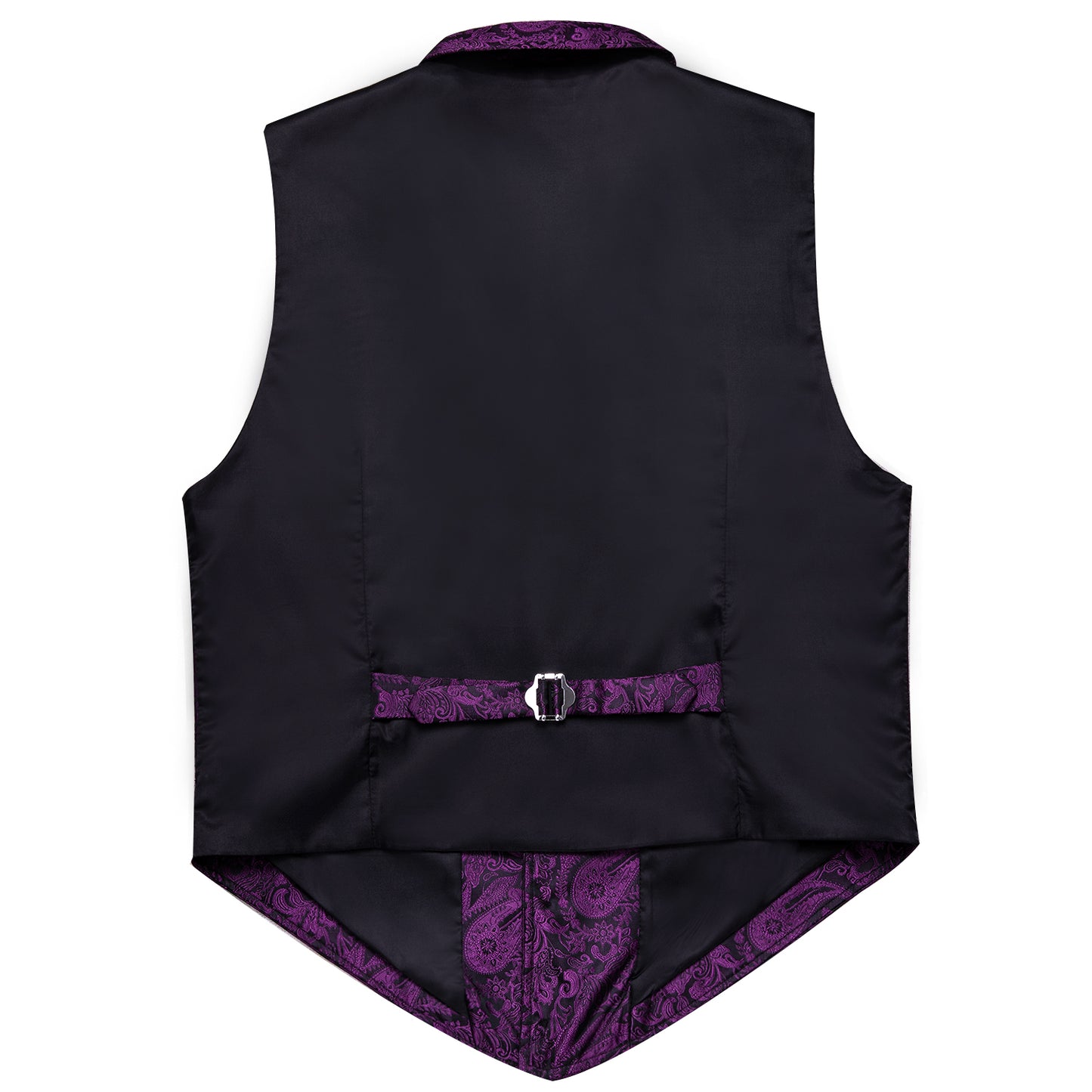 Victorian Waistcoat Steampunk Vintage Vest Silky Retro Paisley Purple