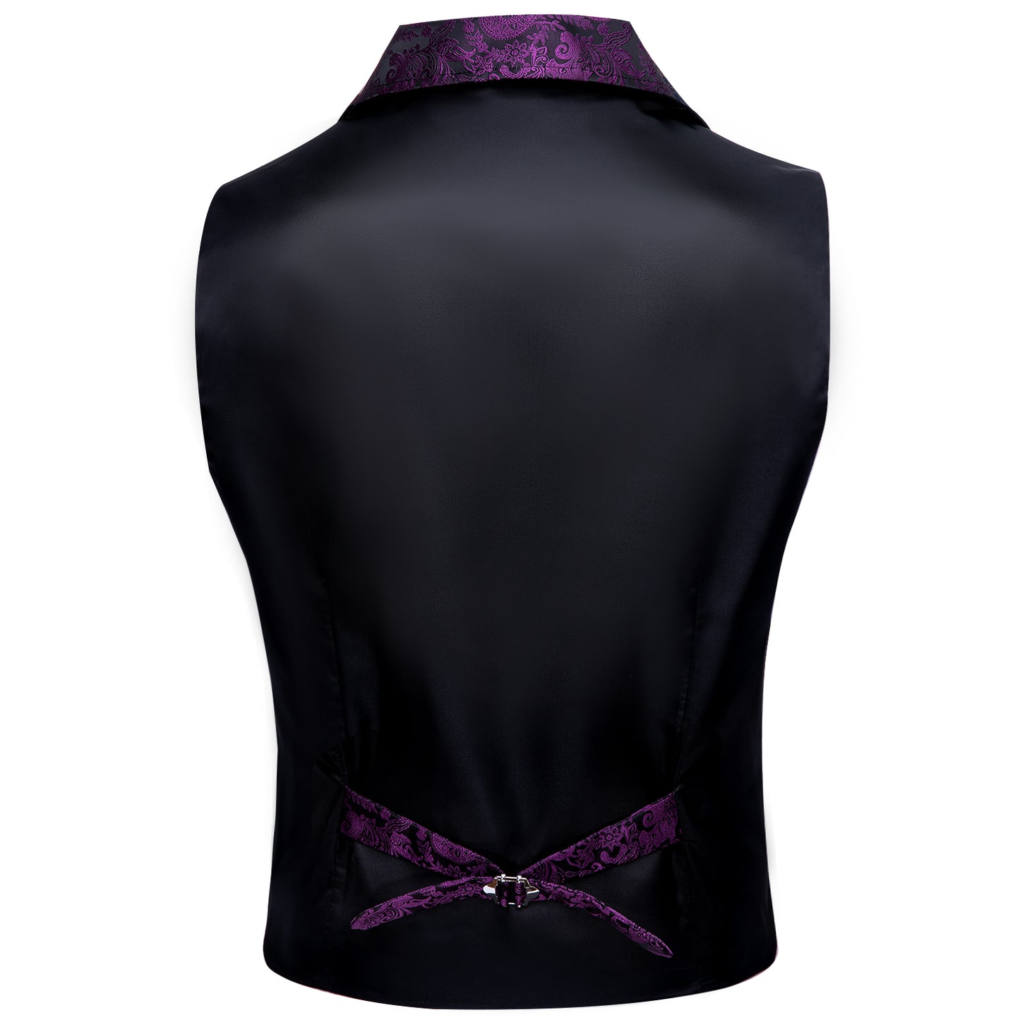 Victorian Waistcoat Steampunk Vintage Vest Silky Retro Paisley Purple