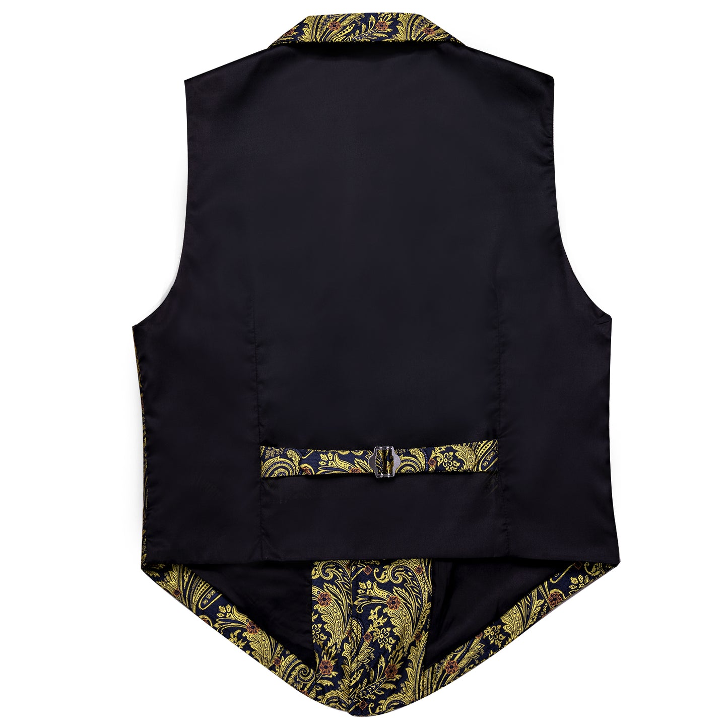 Victorian Waistcoat Steampunk Vintage Vest Silky Retro Paisley Gold Blue