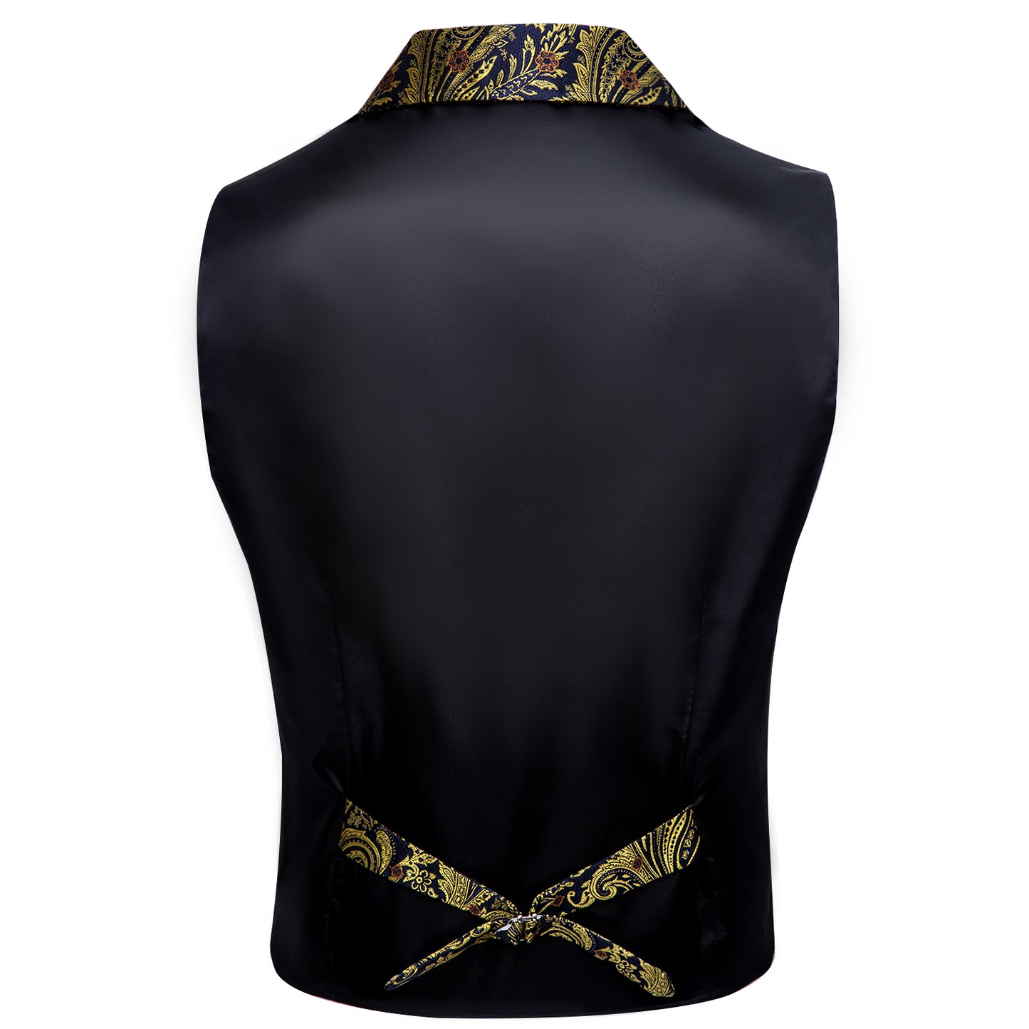 Victorian Waistcoat Steampunk Vintage Vest Silky Retro Paisley Gold Blue