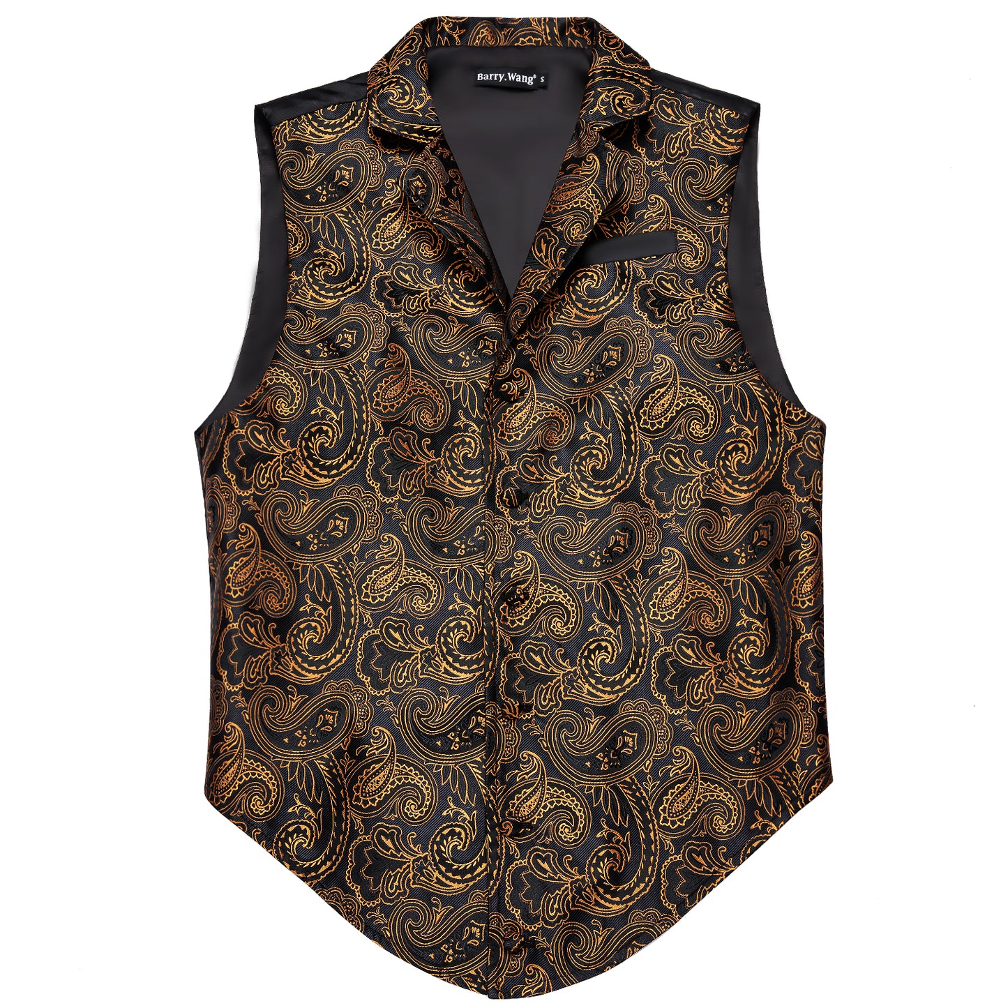 Victorian Waistcoat Steampunk Vintage Vest Silky Retro Paisley Dawn Gold