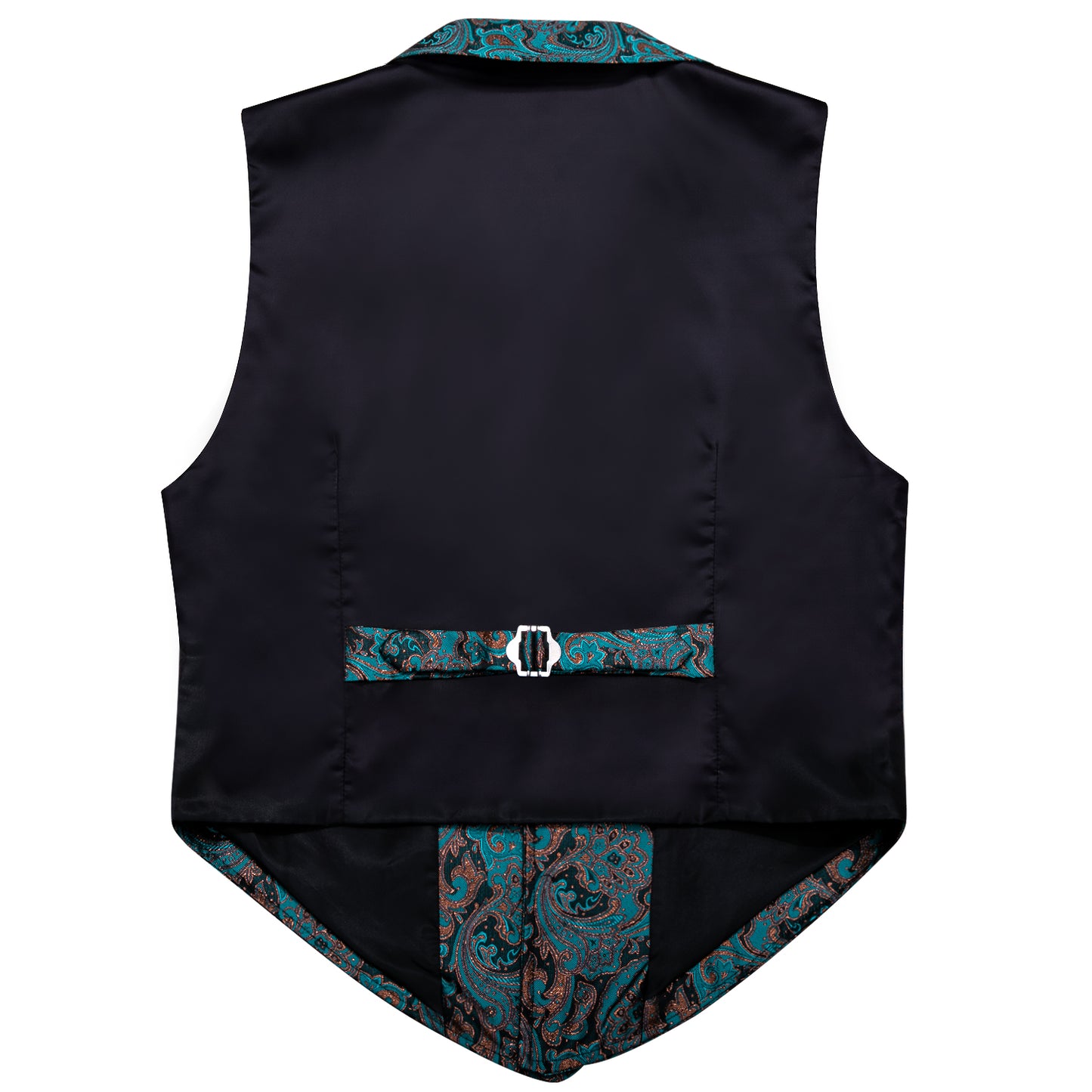 Victorian Waistcoat Steampunk Vintage Vest Silky Retro Paisley Turquoise